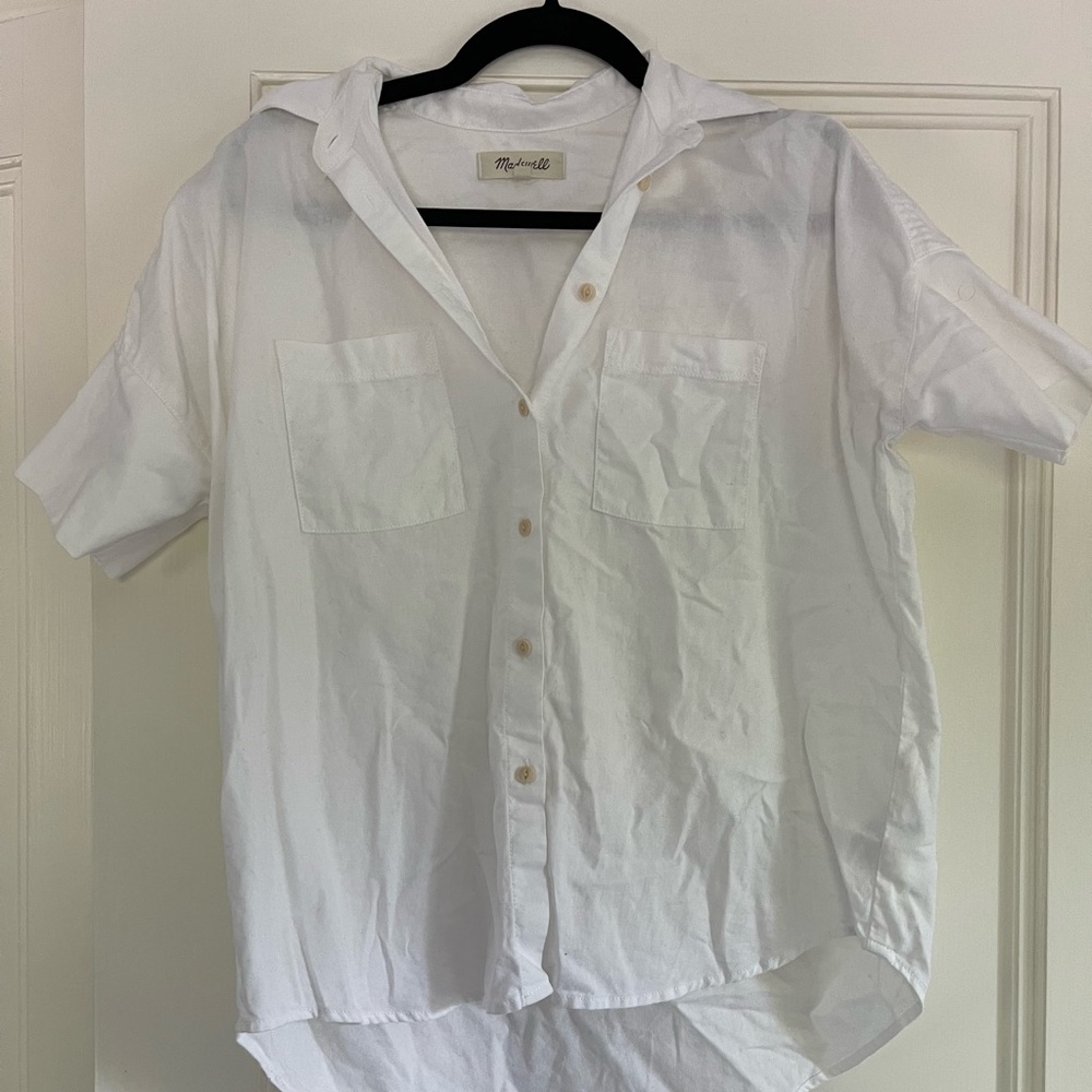 Madewell short-sleeve white button down. Size xs